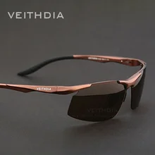 VEITHDIA-알루미늄 편광 UV400 렌즈 남성용, 직사각형 무테 운전 낚시 선글라스 스포츠 안경 6535