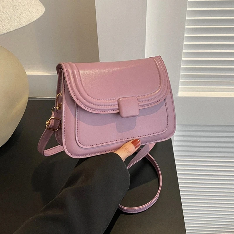 

Модные однотонные сумки через плечо для женщин из искусственной кожи простая квадратная сумка на плечо повседневные дизайнерские женские ...