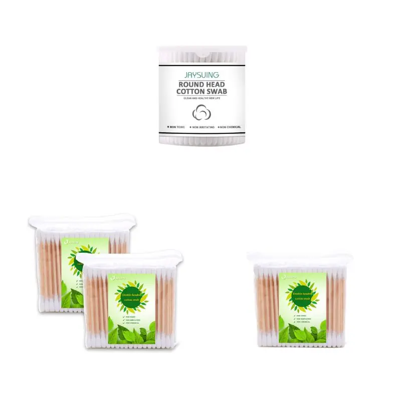 

Multi-Purpose Double Round Tips Cotton Swabs with Strong Wooden Sticks