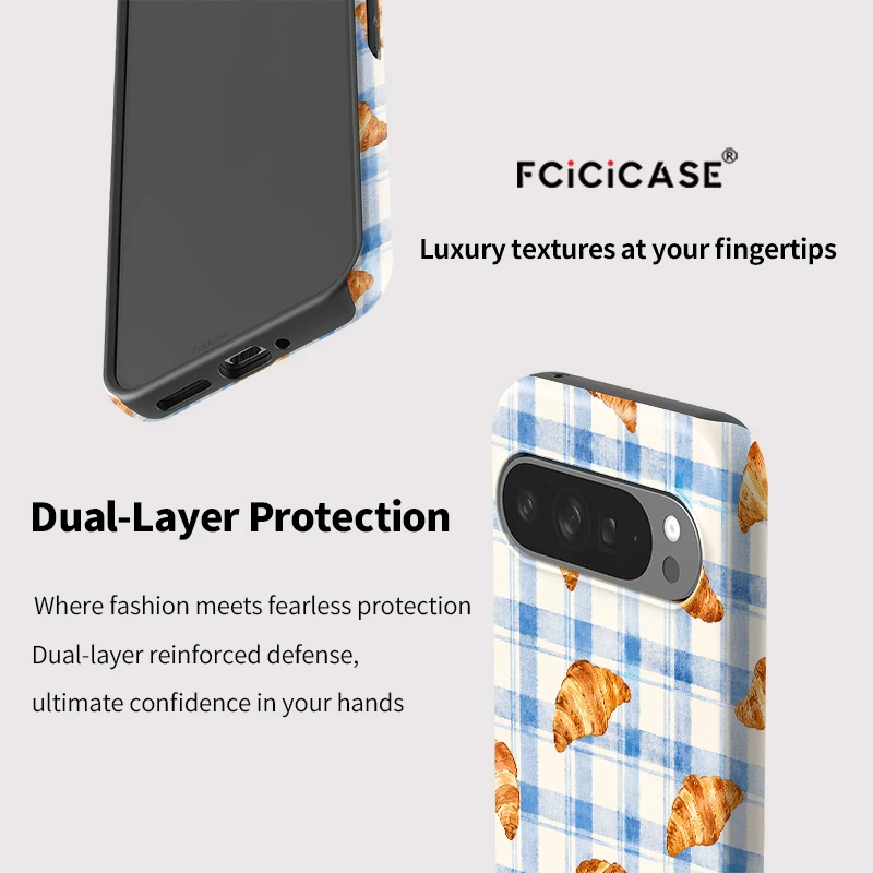 Фото Чехол Fcicicase из матового акрила для Google Pixel 10 Pro, 10A, 8A, 10, 9 Pro, XL, 8, 9, 7A с узором «Хлебная сетка», противоударный, задняя крышка-накладка №5