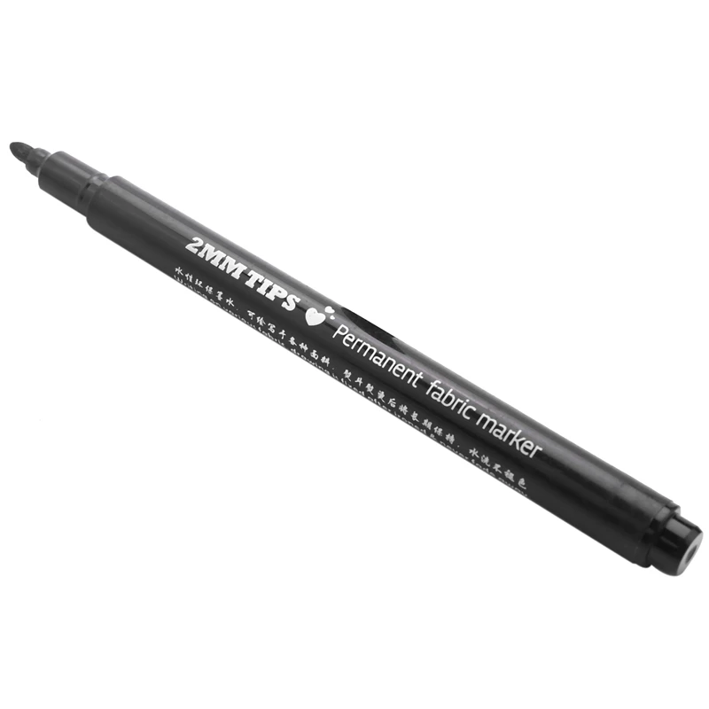 2 X Fabric Marker Pens Permanent Colors For DIY Textile Clothes T-Shirt Shoes Black |