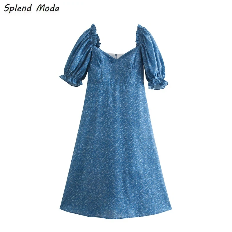 

Женское платье с пышными рукавами Splend, летнее модное винтажное платье с принтом во французском стиле, 2022