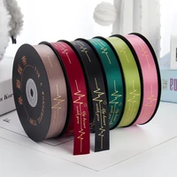 5 10m print my heart follows you gold ribbon diy for bow craft tape gifts flowers wedding christmas decoration accessories 2cm