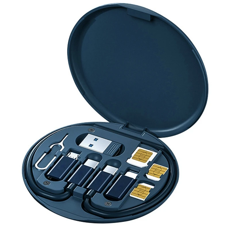 

Multifunctional Data Cable Storage Box Set 60W Type C Fast Charging Cable With Multi-Type Charging Cable Converter