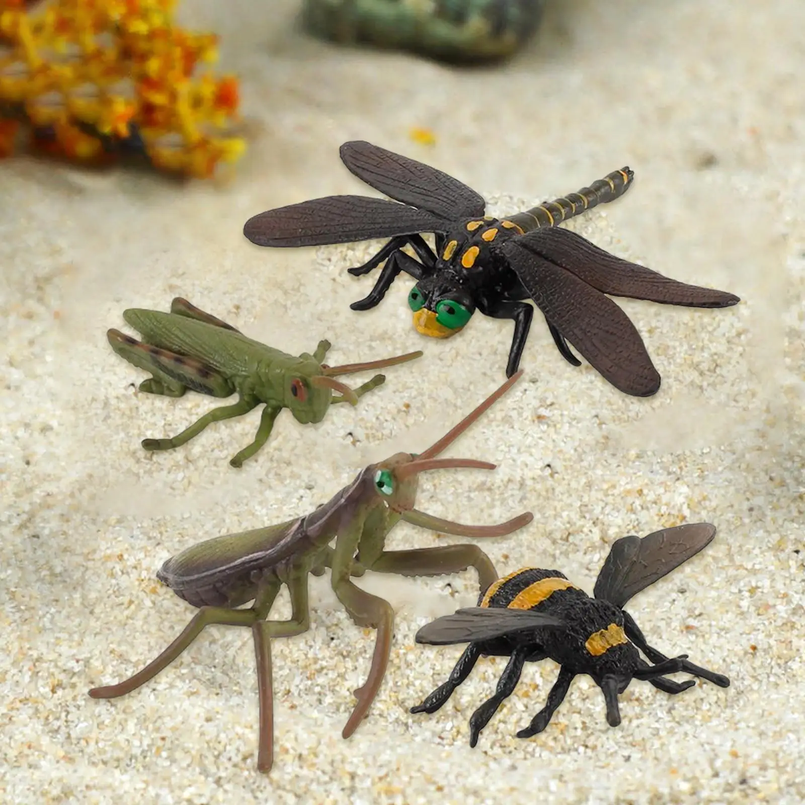 

4Pcs Insect Animal Model Figures Educational Supplies Supplies for Preschool Solid Model Children's Cognitive Toys Preschool