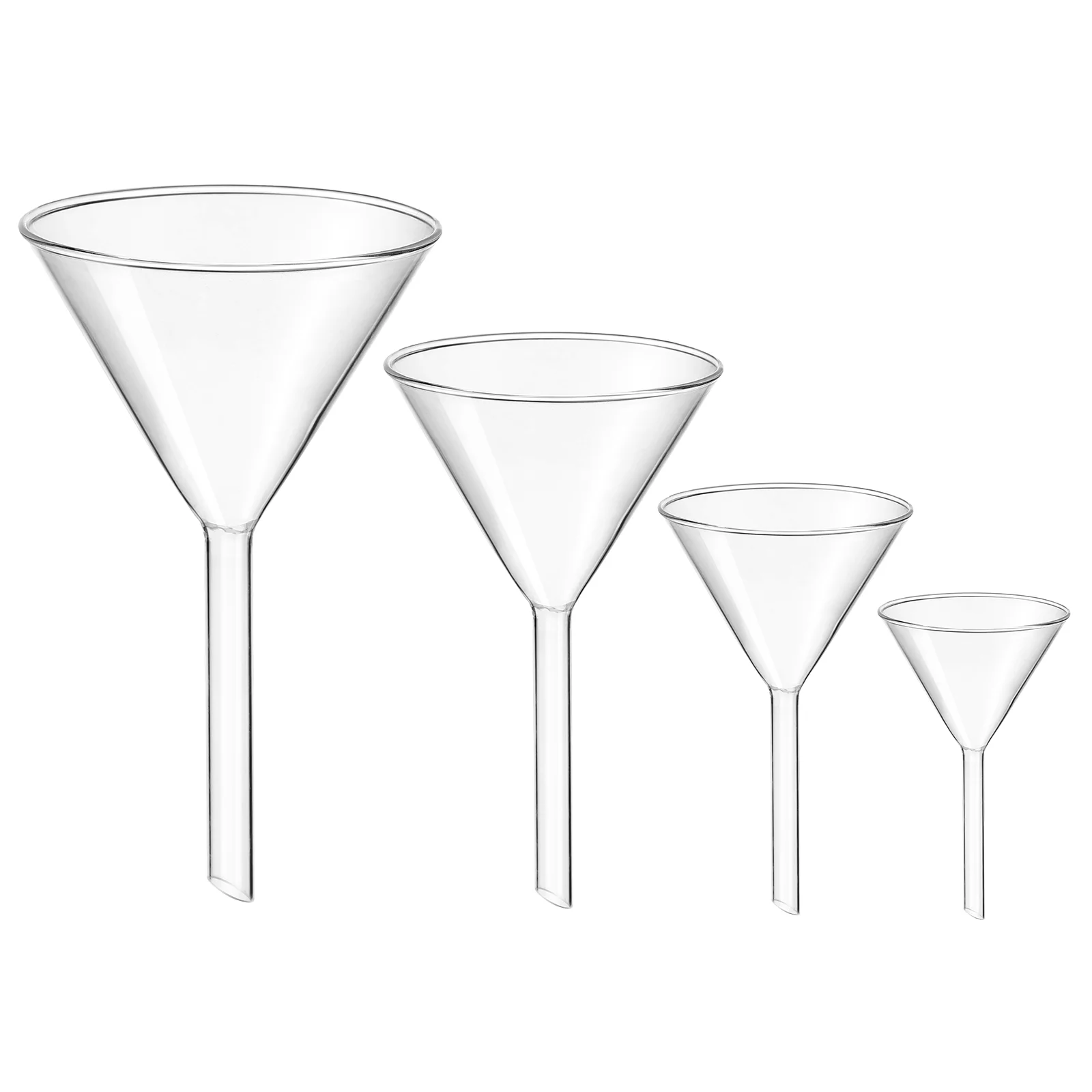 

4 Pcs Funnel Chemistry Lab Equipment Mini Filling Bottles Vitroleros Para Glassware Funnels Laboratory Small