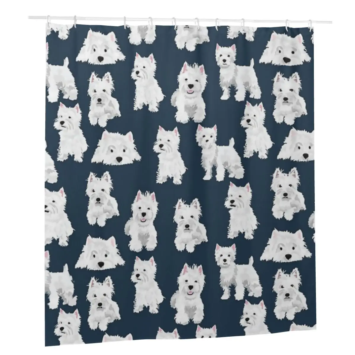 

Занавески для душа Westie West Highland Terrier с милым щенком, занавески для ванной из полиэстера, водонепроницаемые плотные занавески с 12 крючками