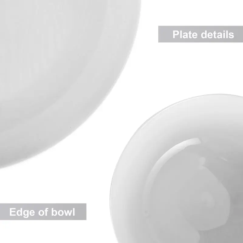 Набор посуды белого цвета из 20 предметов для 4 обеденных тарелок, тарелок для салатов, мисок, кружек и чайных ложек, фарфор, прочный, для Рожде...