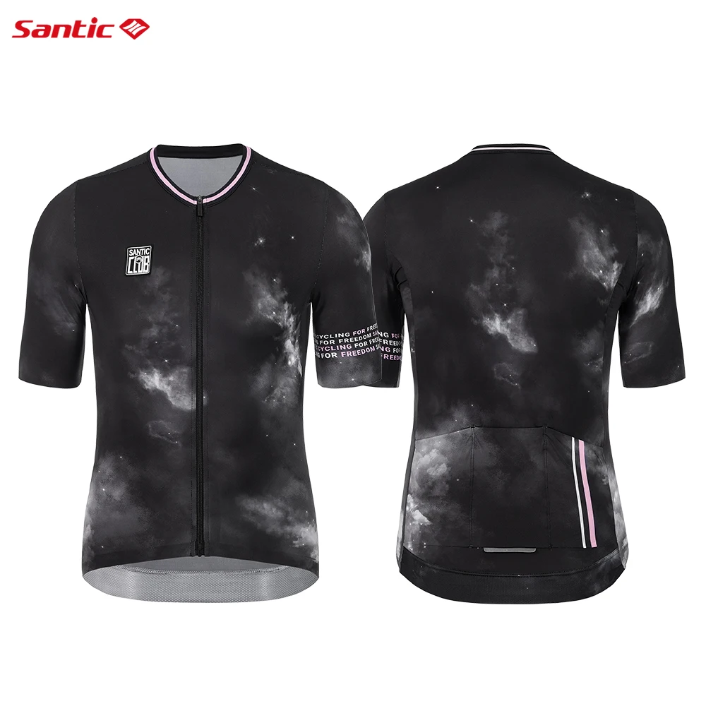 

Santic весенне-летний велосипедный костюм с коротким рукавом мужской велосипедный дорожный велосипед дышащий велосипедный костюм Топ
