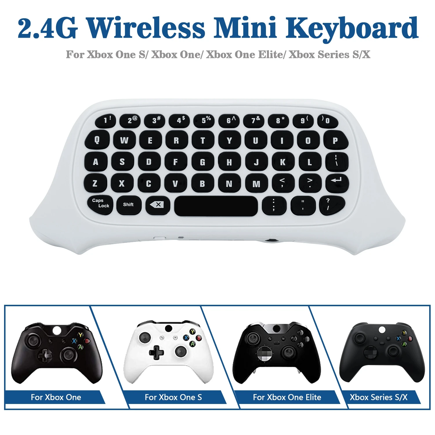 TYX-586S 2.4G Wireless Keyboard For Xbox One S Controller Chat pad Mini Gaming Keypad With USB Receiver with Headphone jack