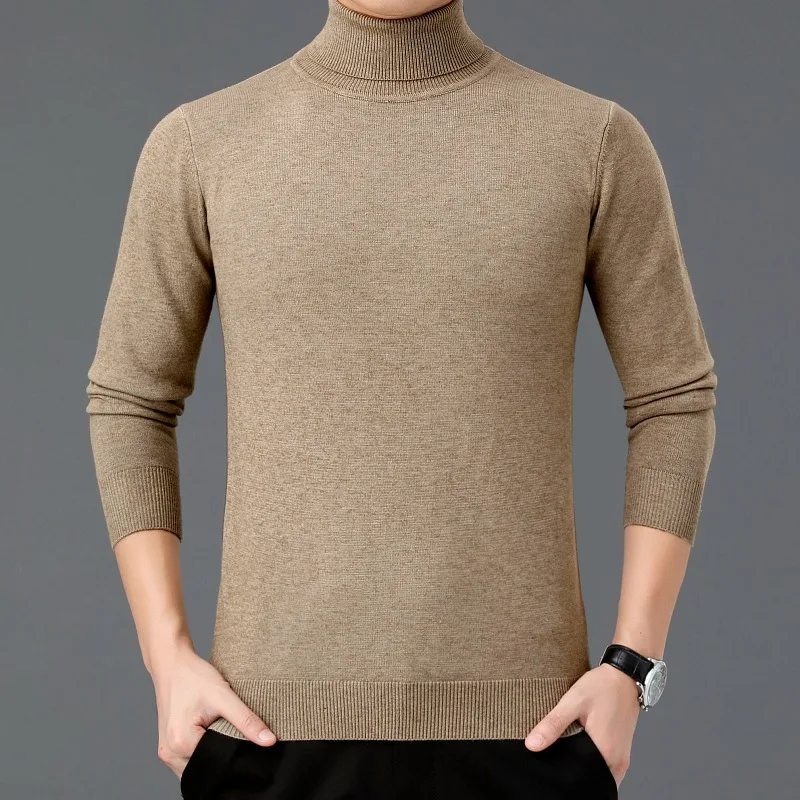 

Brand Fashion Sweaters Man Clothes Winter Turtleneck Warm Soft Mes Sweater Casual Solid Computer Knitted Pullovers Men