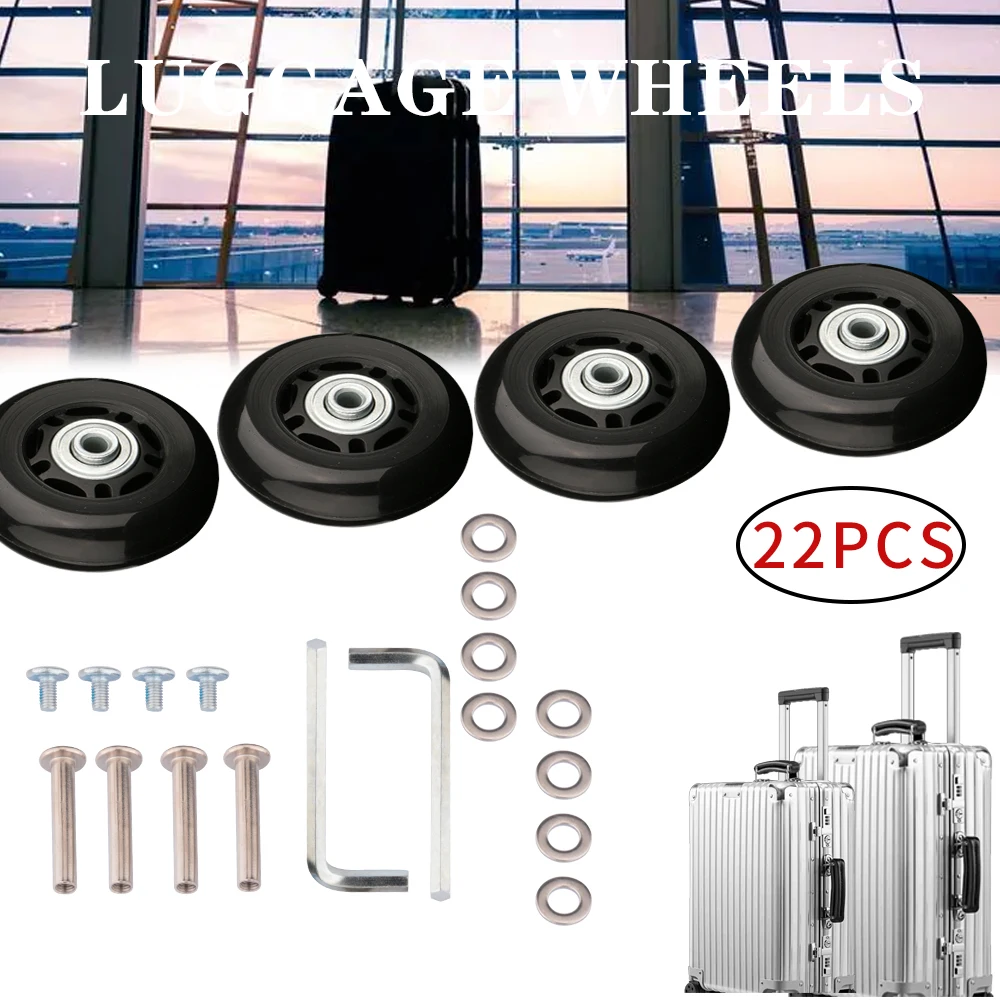 22 Pcs/Set Suitcase Wheel Dia40mm/50mm/60mm Luggage Wheels Replacement Suitcase Repair Accessorie Durable Mute Suitcase Casters