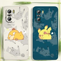 cute pikachu spoof art for xiaomi redmi k50 k40 10x 10 9t 9at 9a 9c 9 8a 8 7 6a 5a gaming pro liquid rope cover funda phone case