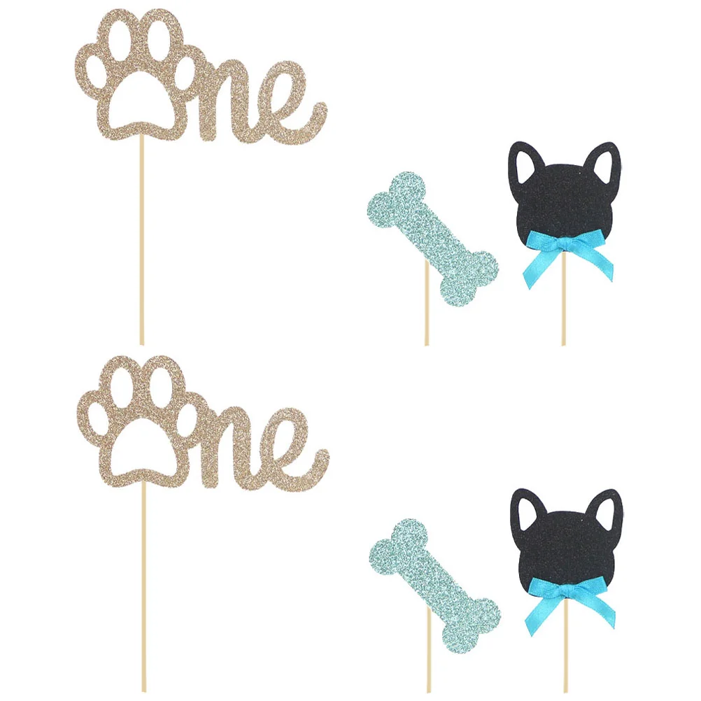 

Birthday Cake Dog Cupcake Puppy Supplies Sticks Decorations Decor Dessert Topper Picks Decors Party Cartoon Inserts Adornment