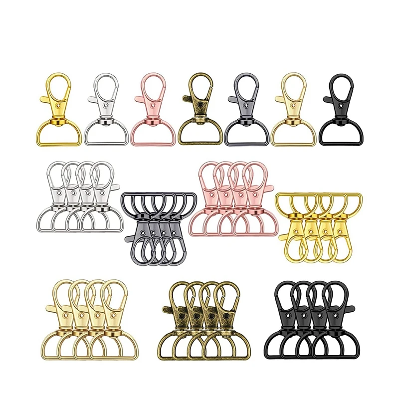

70 Pieces Swivel Clasps Lanyard Snap Hooks Keychain Clip Hook For Lanyard Key Rings Crafting Purse Sewing Projects