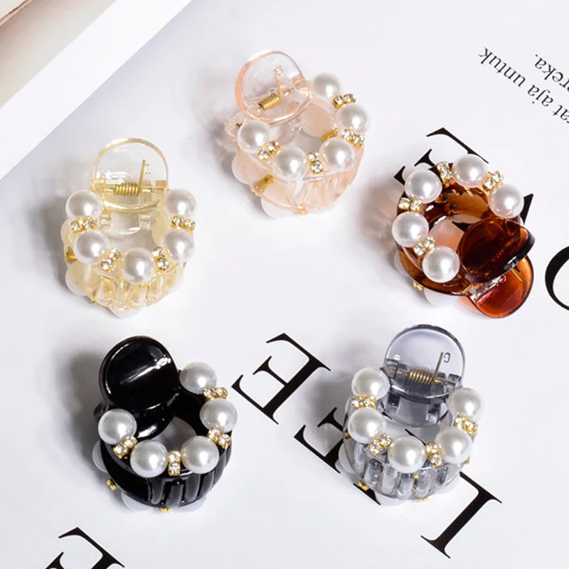 

1 шт. Женская Мини заколка-крабик для волос винтажные стразы аксессуары для волос заколки для волос Украшенные жемчугом заколки для волос юв...