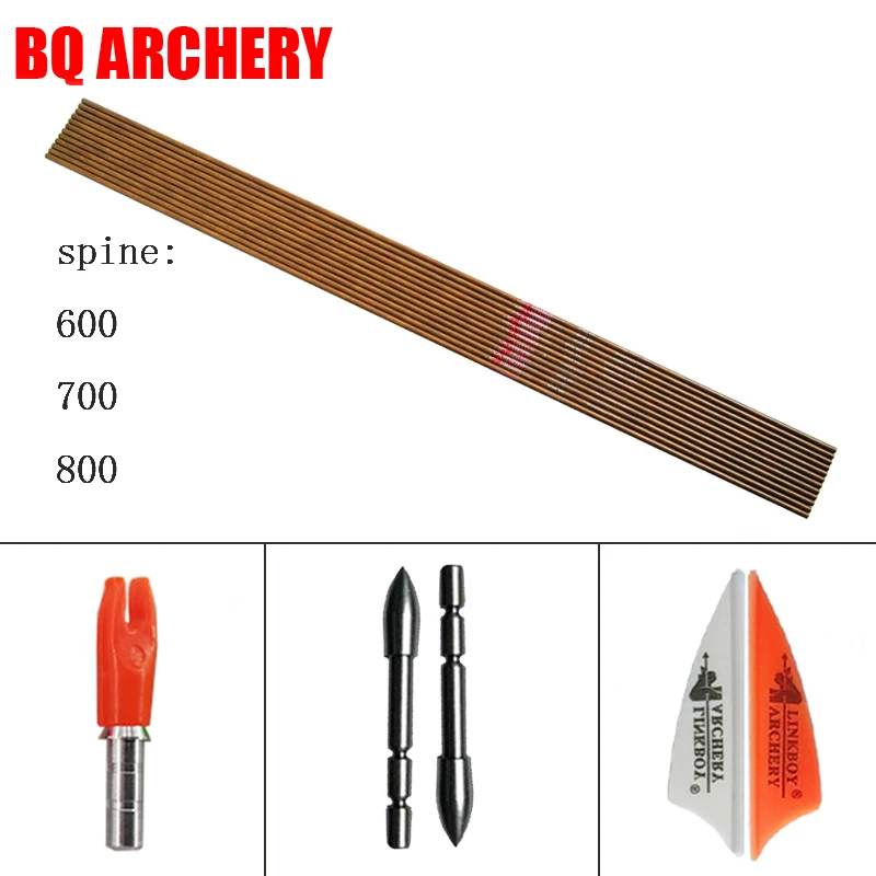 

12pcs Archery Pure Carbon Arrows ID4.2mm Spine 600 -1200 1.75inch Plastic Vanes Recurve Bow Hunting Shooting Accessores