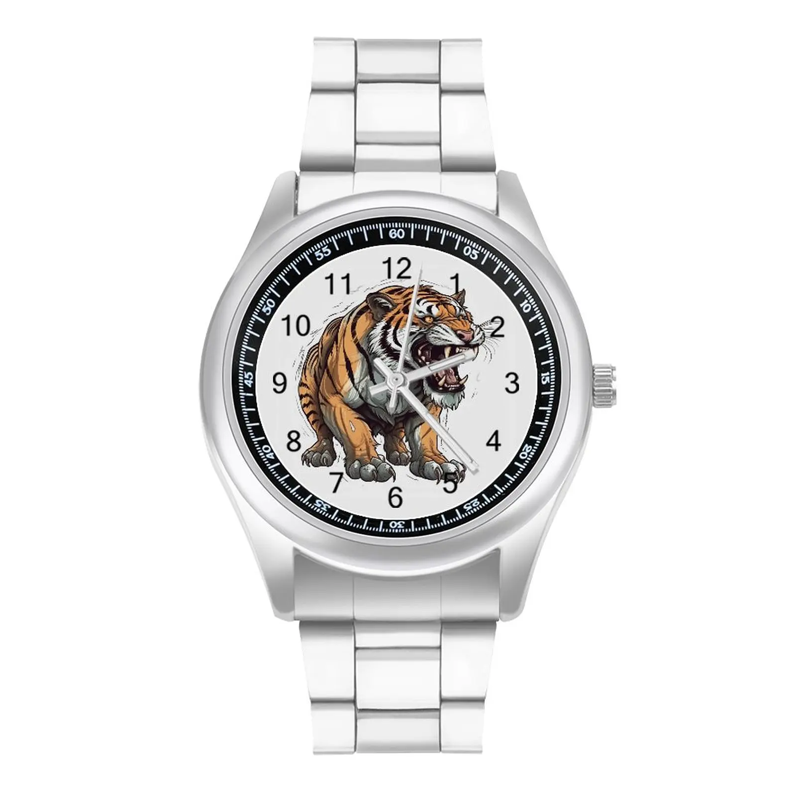 

Tiger Quartz Watch Vibrant Colors Cartoon Sports Neat Wrist Watch Stainless Photo Upwrist Boys Wristwatch