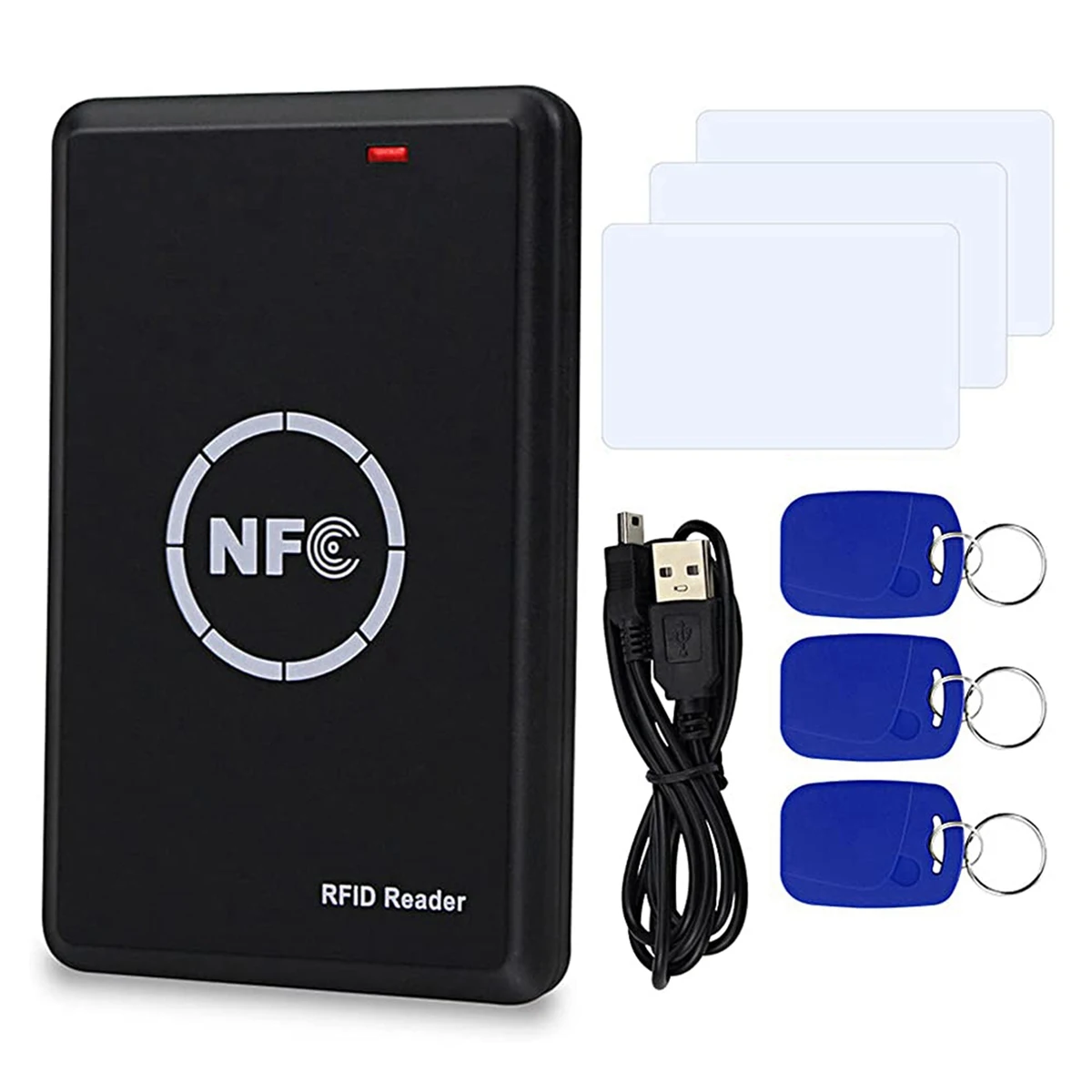 

RFID NFC Duplicator 125KHz Key Fob Copier 13.56MHz Encrypted Programmer USB Interface RFID Smart Card Reader Writer