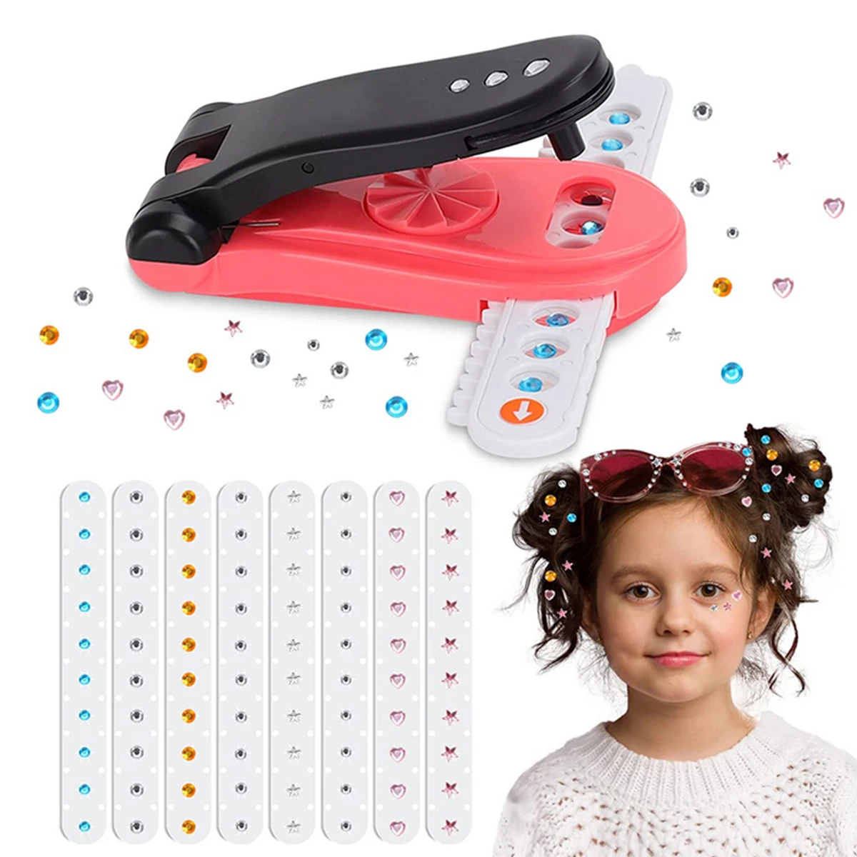 

80 Gems Kit Bling Deluxe Set Toy Makeup Play Glass Crystal Rhinestone Art Decoration DIY girls Hair Clothes Shoes Toys