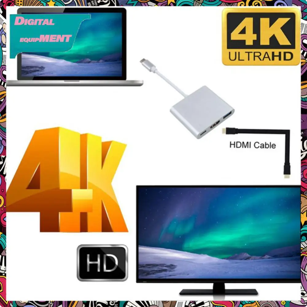 

Phone Accessories Usb3.1 Docking Station Charging Multi-function Type C To -compatible Adapter Universal 4k/30hz Usb-c Hub