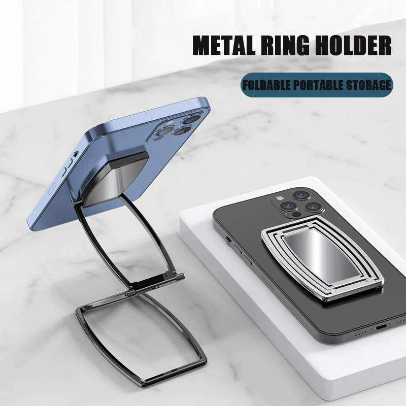 New Phone Ring Holder Foldable Cell Stand for Iphone Android All Smartphones Adjustable Grip Magnetic Car Mount |