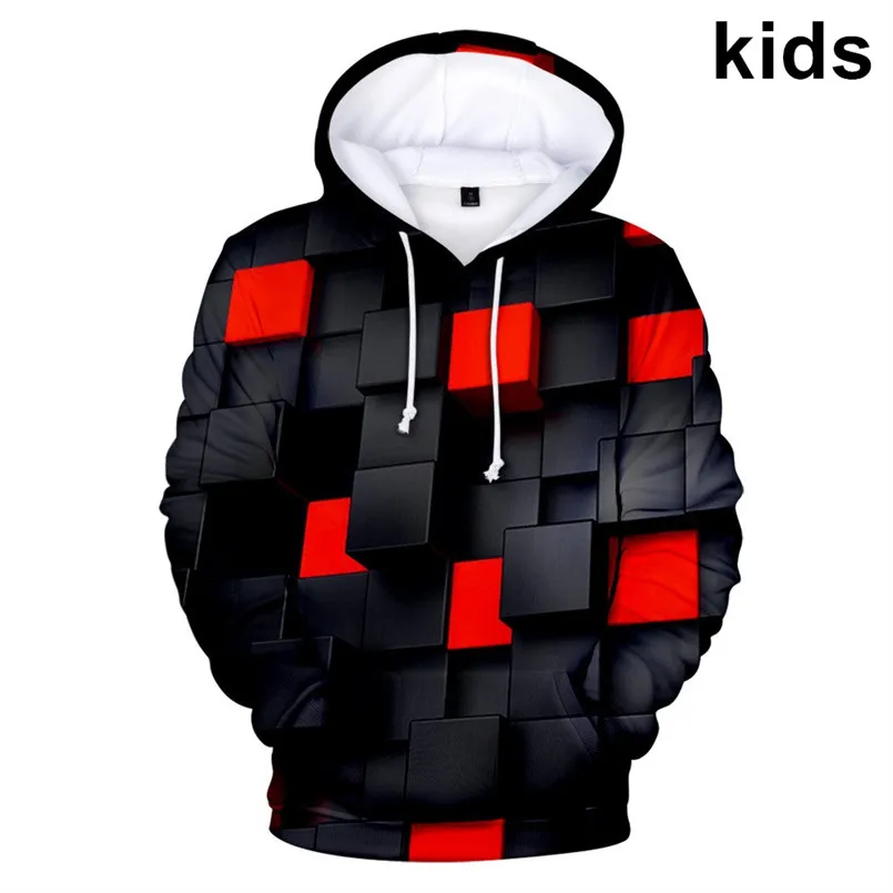 

Детская толстовка с капюшоном и 3D-принтом «Кубик Рубика»