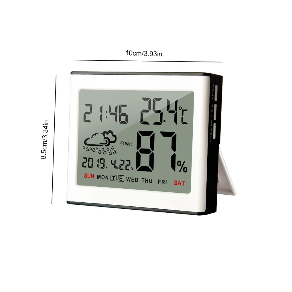 thermometer 10 99rh adjustable electronic hygrometer with bracket hanging detector temperature humidity meter white free global shipping