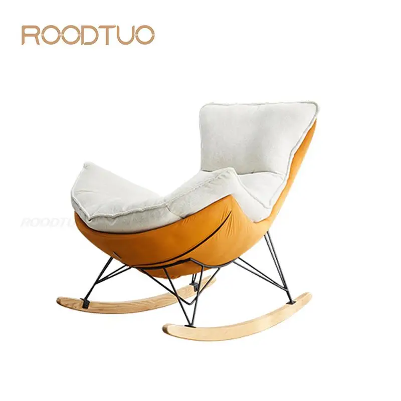 

Rocking Balcony Dining Room Стул Orange White Single Sofa Black Metal Meuble كرسي الاسترخاء Italy Style Minimalist Design Chair