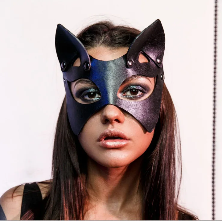 

БДСМ бондаж женская маска для глаз полумаска из искусственной кожи Косплей панк эротический фетиш реквизит Женская эротическая игрушка