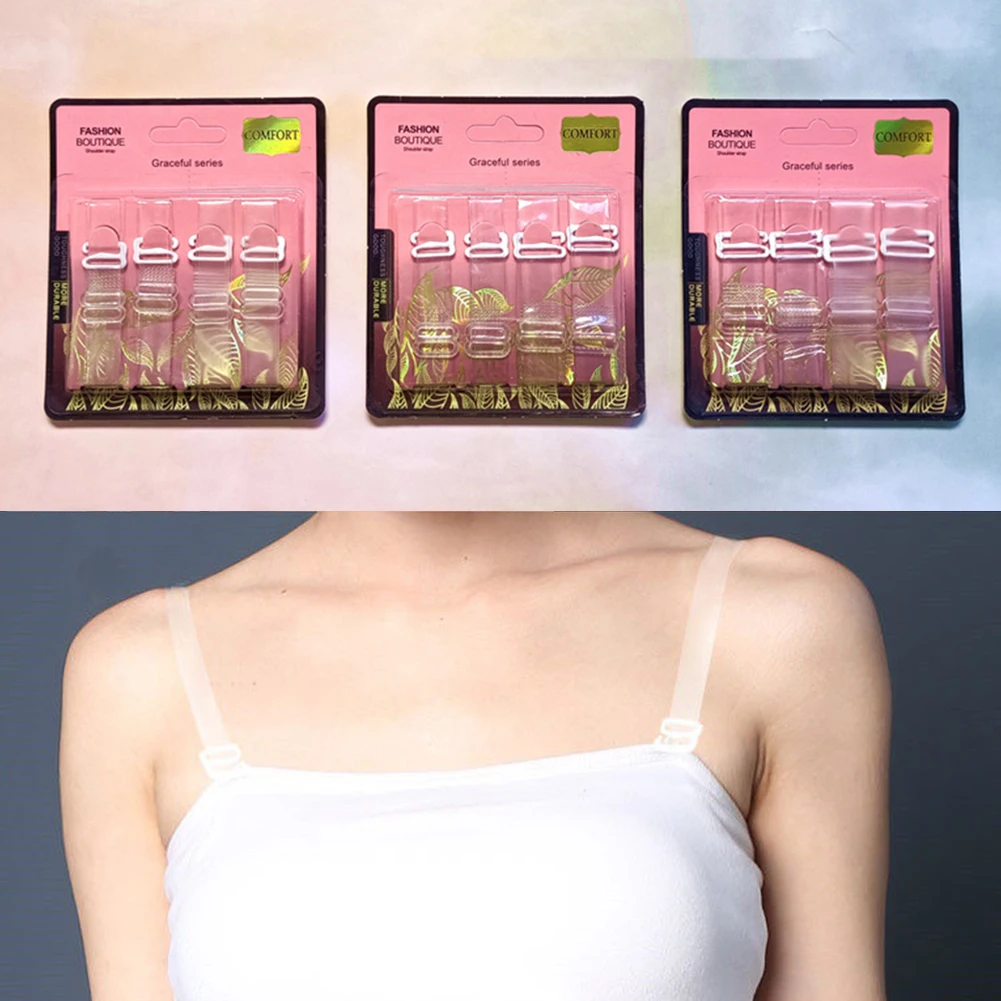 

2/1Pairs Buckle Bra Straps Belt Women's Elastic Transparent Silicone Adjustable Invisible Intimates Women Accessories