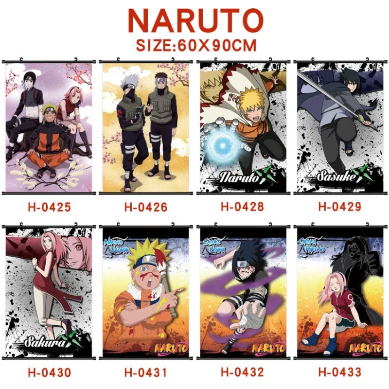 

2023 New Naruto Naruto Poster Hanging Painting Naruto Sasuke Anime Cloth Painting Bedroom Living Room Scroll Wall Painting