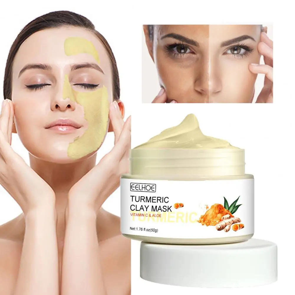 

50g/Box Clean Mud Film Non-irritating Safety Cozy Quick Absorb Smooth Moisturizing Lightweight Turmeric Vitamin C Clay Masque fo