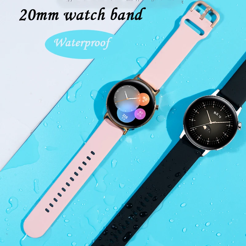 

20/22mm Silicone Strap For Samsung galaxy Watch 5 Pro/5/4/classic/Active 2 sport bracelet huawei/amazfit gtr gts 4/3/2e/pro band