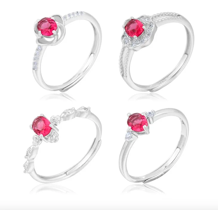 

PR6 Customized Rings For Women Mosaic Zircon Bowknot Resizable