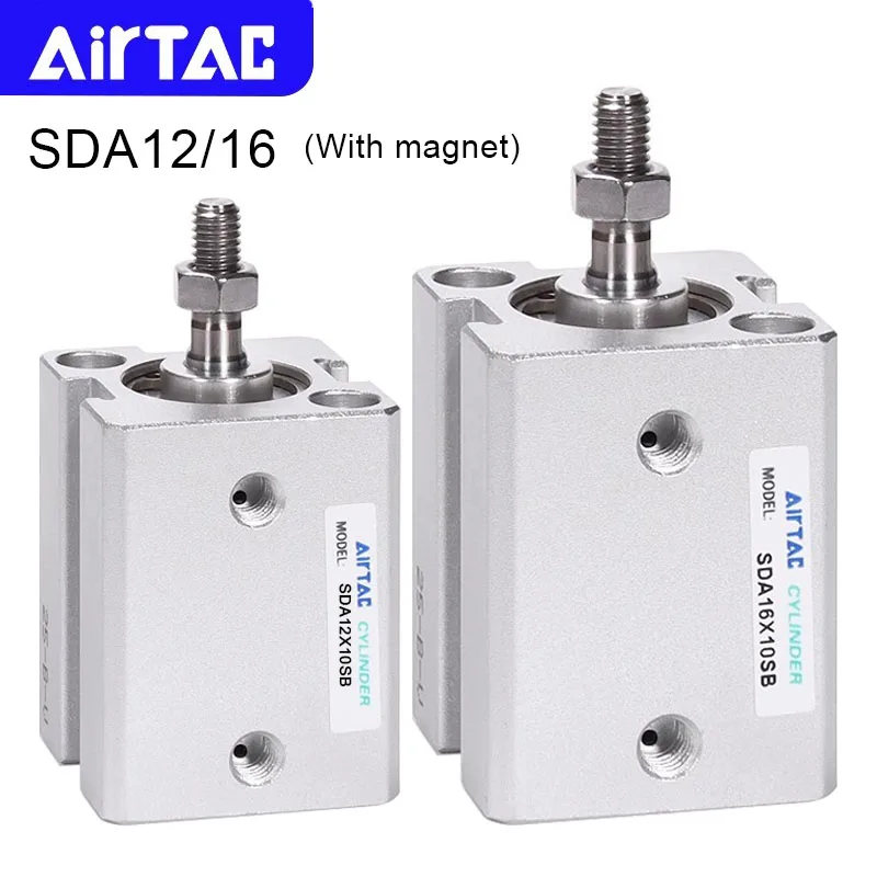 AIRTAC Оригинальный пневматический компактный цилиндр SDA с наружной резьбой SDA12 16 мм