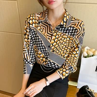 long sleeved chiffon shirt for summer high quality elegant blouse women satin blusas vintage femme streetwear camisas de mujer