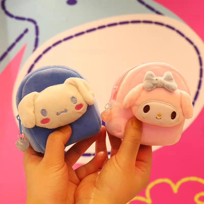 Кошелек Kawaii Hello Kitty милый кошелек Kuromi Mymelody Cinnamoroll плюшевый сумка для наушников