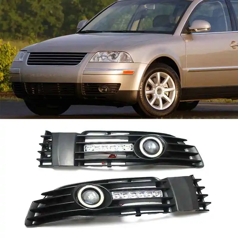 

Front Fog Light Grille Daytime Running Light Grille Lighting Car For VW Passat B5 B5.5 2000-2005