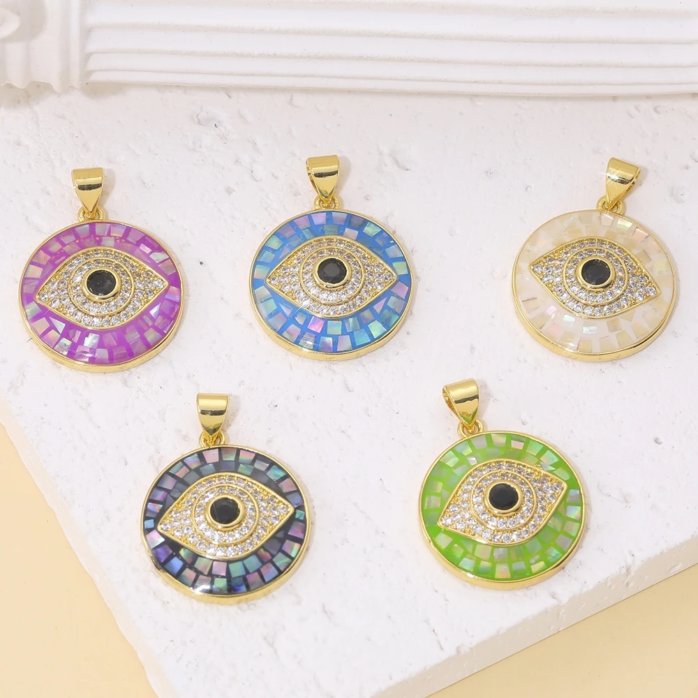 Juya ручная работа 18K позолоченные эмалевые греческие сглаза амулеты для DIY