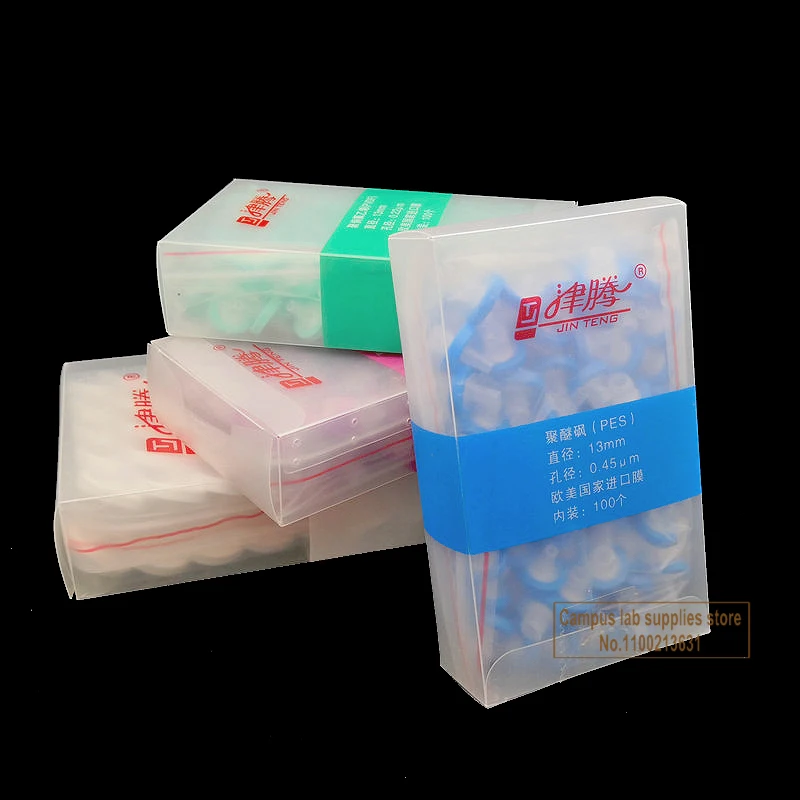 100pcs/BOX Lab 13mm 25mm Material Nylon / PES / PTFE/PVDF Millipore Membrane Syringe Filter with Pore Size 0.22um/0.45um