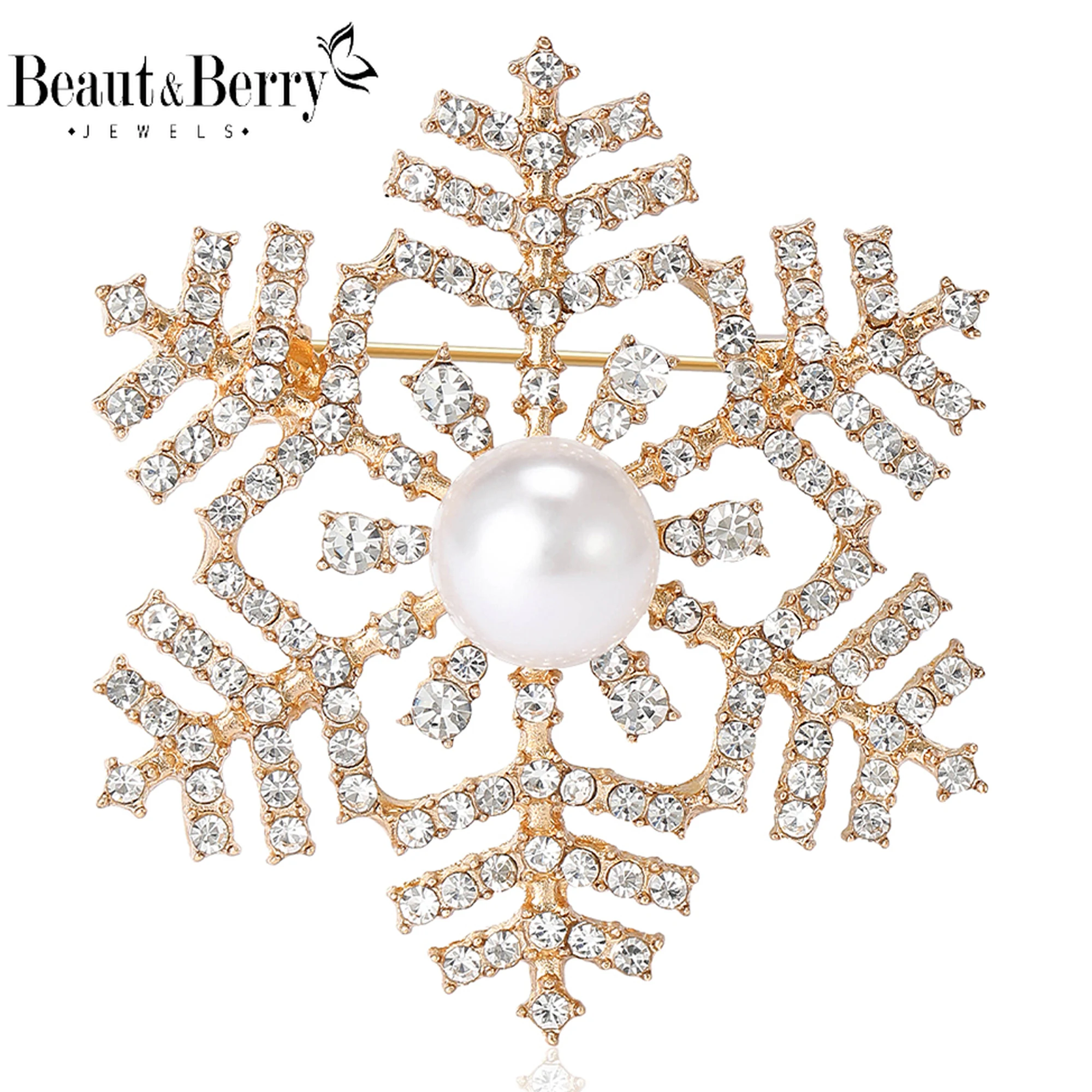 Beaut & Berry Inci Kar Tanesi Broş Kadınlar için Unisex Noel Pimleri Rahat Parti Aksesuarları Yeni Yıl Hediyeleri Arkadaşlar Dekorasyon