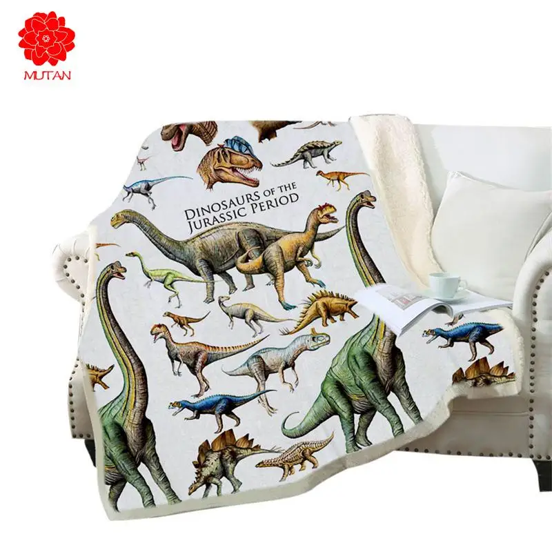 

Bedding Outlet Dinosaur Fluffy Blanket Jurassic Soft Blanket Boys 3D Animal Sherpa Blanket Tyrannosaurus Bedding Cobertor 003