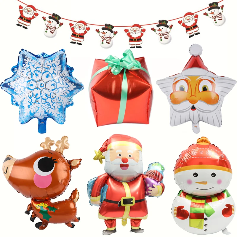 

Merry Christmas Balloons Santa Claus Snowman Inflated Balloon DIY Christmas Decorations Home Christmas New Year Navidad Decors