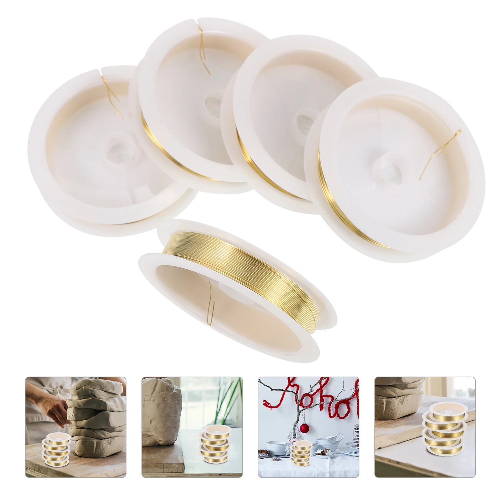 

5 Rolls Jewelry Shaped Copper Wire DIY Handmade Craft Metal Bracelet Weave Shaping Needlework Accessories