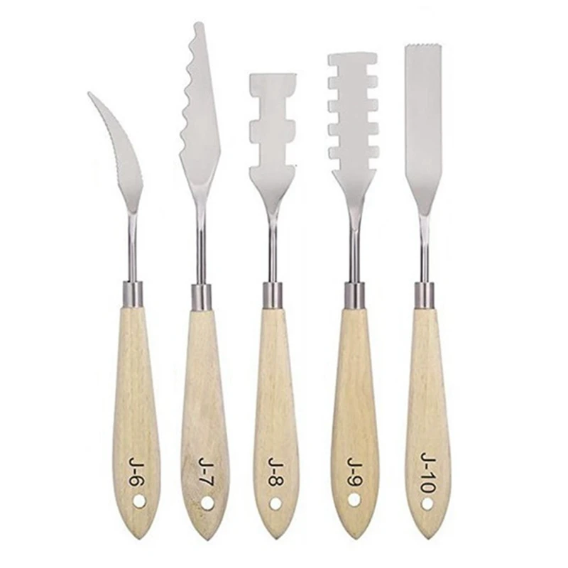 

5 Pcs Oil Painting Knife Set Oil Painting Palette Knife Flexible Scraper Special-Shaped Oil Acrylic Painting Tools