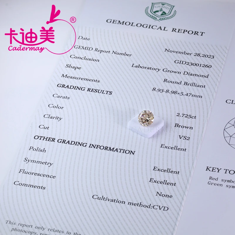 Камень CADERMAY VS1 для изготовления ювелирных изделий круглой формы цвет коричневый