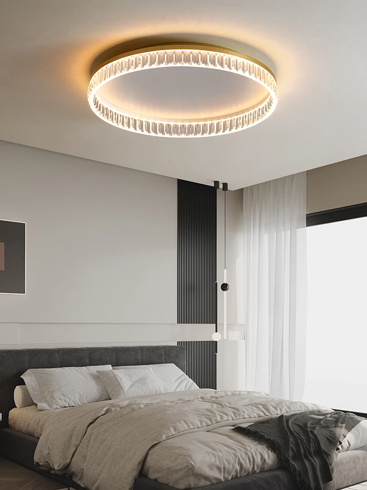 

Minimalist Bedroom Light Elegant Household Affordable Luxury Style round Room Ceiling Lamp