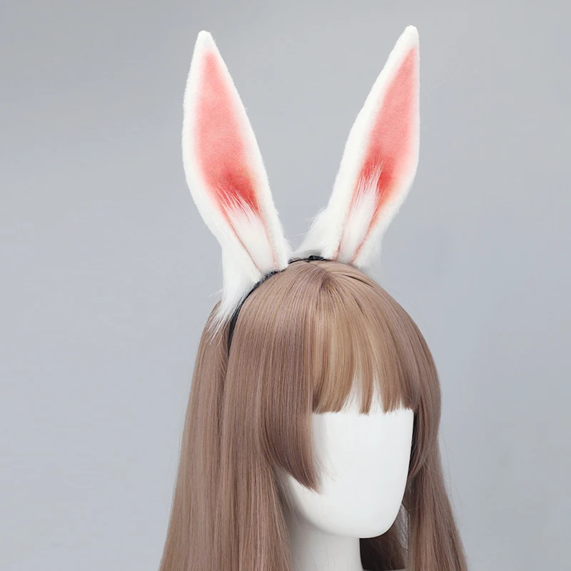 Повязка для волос с ушками животных ручной работы пушистая повязка на голову из