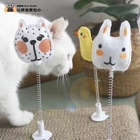 plastic cat toys feather funny cat mice shape false mouse pet products bottom sucker elastic 1pc claw board accessories
